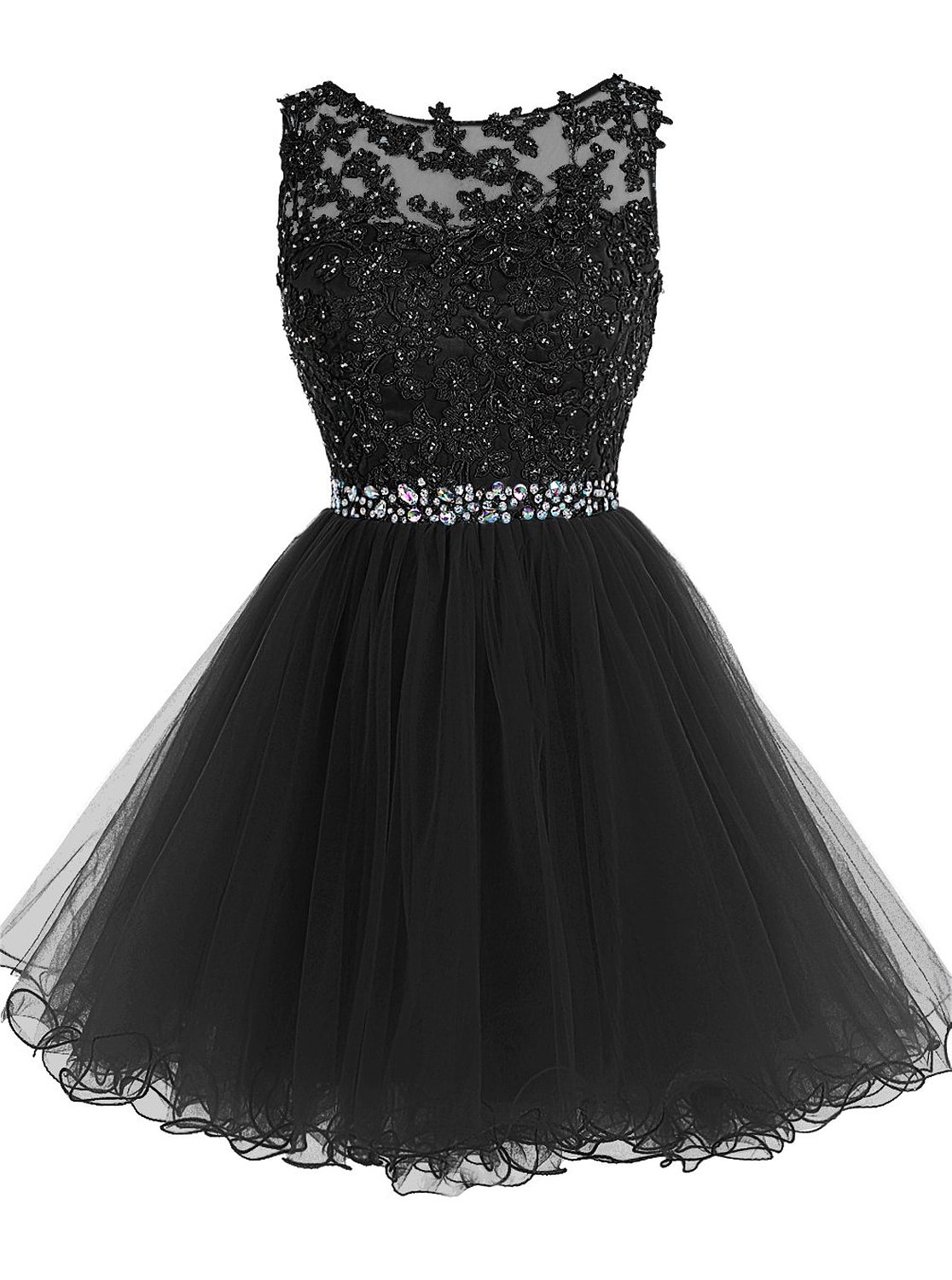 Sexy Black Short Prom Dress Lace Prom Dress Prom Party Gown