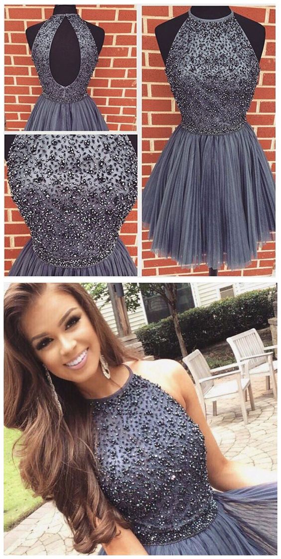 Short Gray Homecoming Dress 2018 Short Homecoming Dress