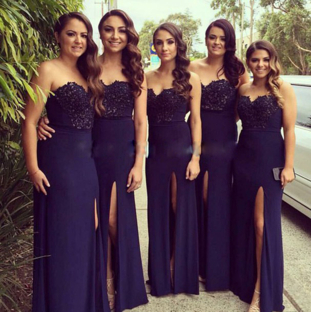 dark royal blue bridesmaid dresses