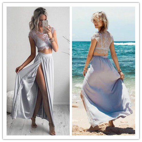 silver 2 piece dress