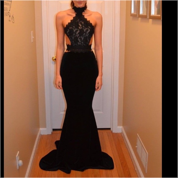 black diamond prom dress